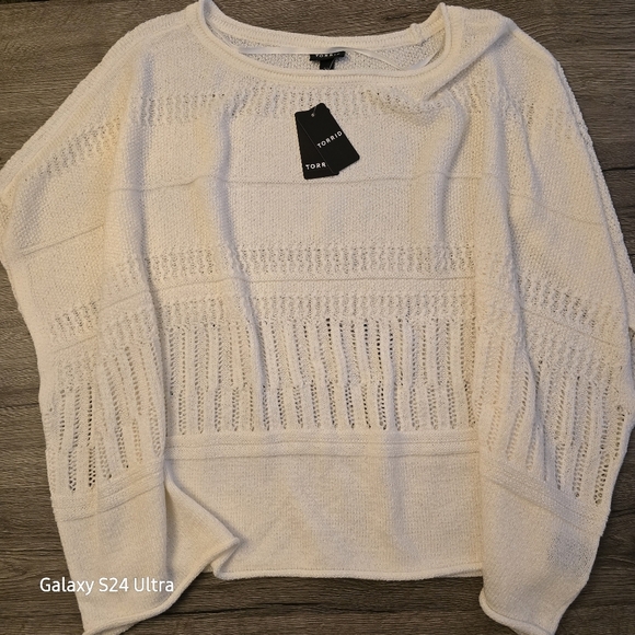 Torrid Poncho Sweater Blouse Size 1/2 Ivory New - Picture 1 of 8